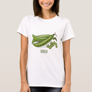 Camiseta Ilustração de desenho animado de ervilha