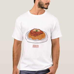 Camiseta Ilustração de desenho animado de espaguete