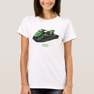 Camiseta Ilustração de desenho animado de esqui jet
