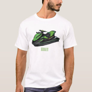 Camiseta Ilustração de desenho animado de esqui jet