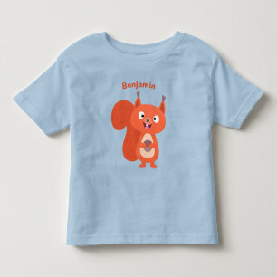 Camiseta Ilustração de desenho animado de esquilo vermelho