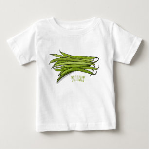 Camiseta Ilustração de desenho animado de feijão verde
