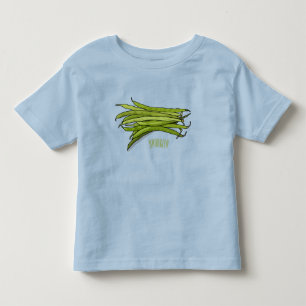 Camiseta Ilustração de desenho animado de feijão verde