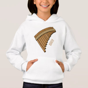 Camiseta Ilustração de desenho animado de flauta de pan / f