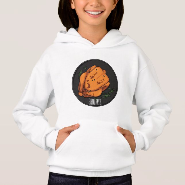 Camiseta Ilustração de desenho animado de frango assado (Frente)