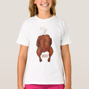 Camiseta Ilustração de desenho animado de frango assado