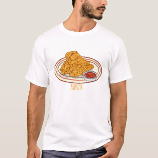 Camiseta Ilustração de desenho animado de frango desidratad
