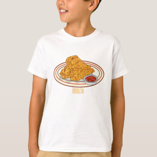 Camiseta Ilustração de desenho animado de frango desidratad