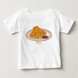 Camiseta Ilustração de desenho animado de frango desidratad