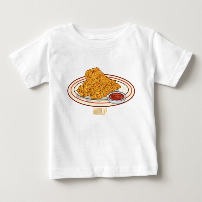 Camiseta Ilustração de desenho animado de frango desidratad (Frente)