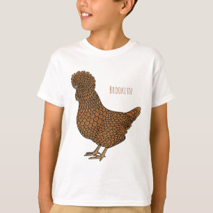 Camiseta Ilustração de desenho animado de frango polado Cha