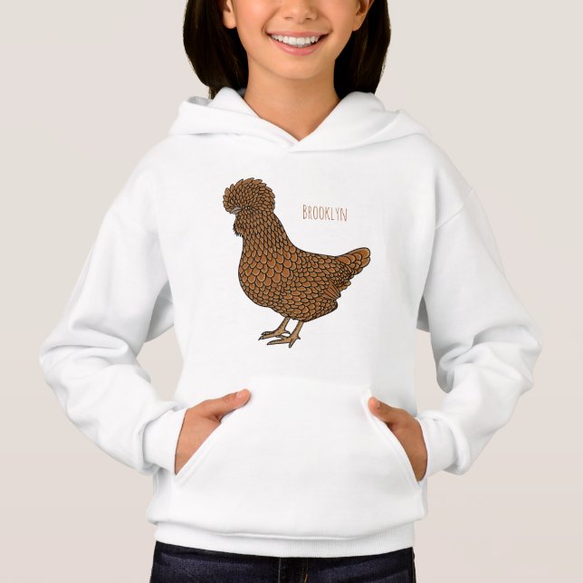 Camiseta Ilustração de desenho animado de frango polado Cha (Frente)