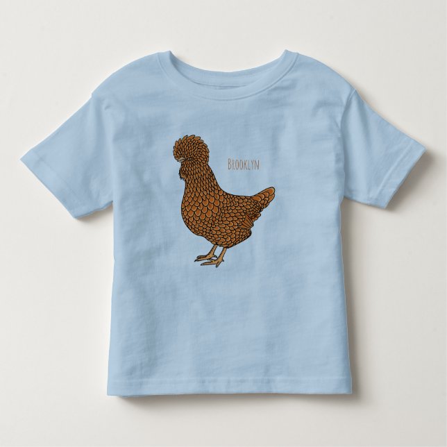 Camiseta Ilustração de desenho animado de frango polado Cha (Frente)