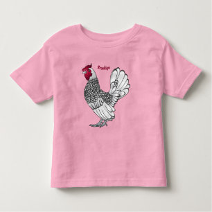 Camiseta Ilustração de desenho animado de frango Sebright