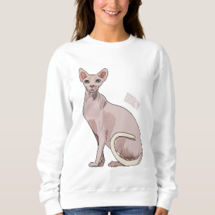 Camiseta Ilustração de desenho animado de gato esphynx