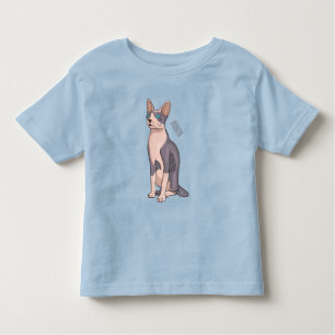 Camiseta Ilustração de desenho animado de gato esphynx