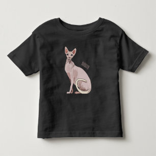 Camiseta Ilustração de desenho animado de gato esphynx