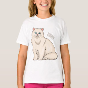 Camiseta Ilustração de desenho animado de gato persa