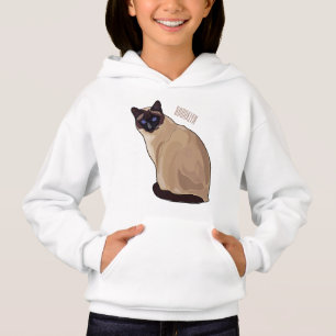 Camiseta Ilustração de desenho animado de gato siamês
