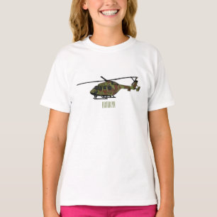Camiseta Ilustração de desenho animado de helicóptero do ex