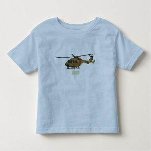 Camiseta Ilustração de desenho animado de helicóptero do ex