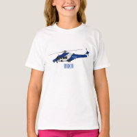 Ilustração de desenho animado de helicóptero polic