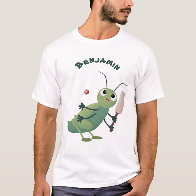 Camiseta Ilustração de desenho animado de insetos de críque (Frente)