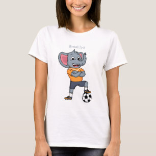 Camiseta Ilustração de desenho animado de jogador de fute