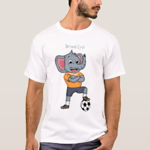 Camiseta Ilustração de desenho animado de jogador de fute