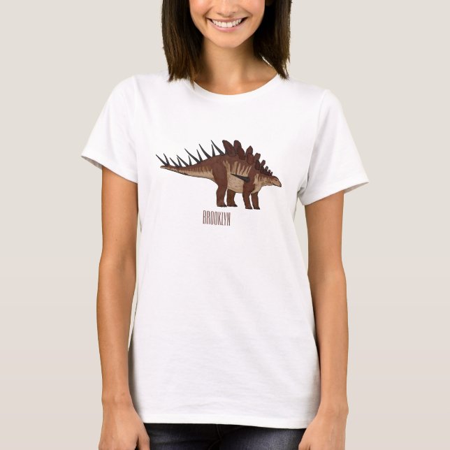 Camiseta Ilustração de desenho animado de Kentrosaurus (Frente)
