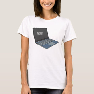 Camiseta ilustração de desenho animado de laptop