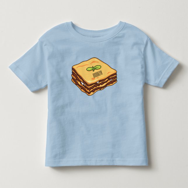 Camiseta Ilustração de desenho animado de Lasagna (Frente)