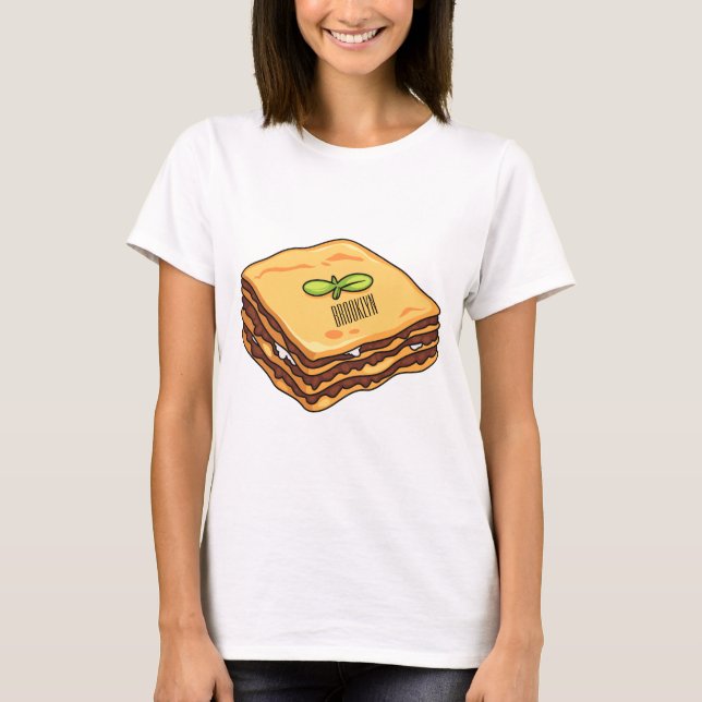Camiseta Ilustração de desenho animado de Lasagna (Frente)
