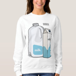 Camiseta Ilustração de desenho animado de leite
