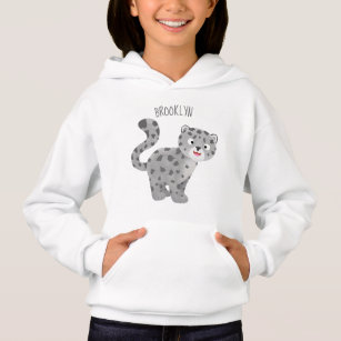Camiseta Ilustração de desenho animado de leopardo-da-neve