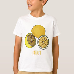 Camiseta Ilustração de desenho animado de limão