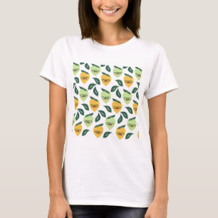 Camiseta Ilustração de desenho animado de limão e lima cítr