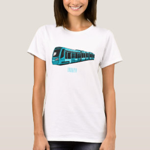 Camiseta Ilustração de desenho animado de locomotiva elétri