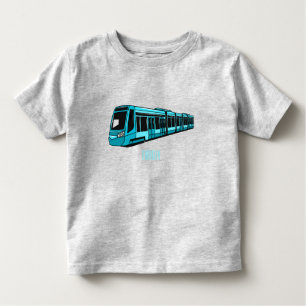 Camiseta Ilustração de desenho animado de locomotiva elétri