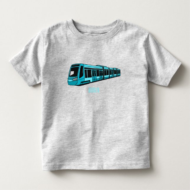 Camiseta Ilustração de desenho animado de locomotiva elétri (Frente)