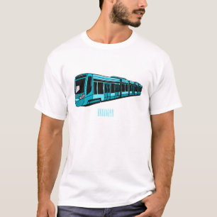 Camiseta Ilustração de desenho animado de locomotiva elétri