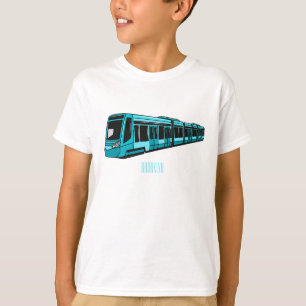 Camiseta Ilustração de desenho animado de locomotiva elétri