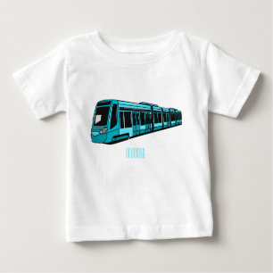 Camiseta Ilustração de desenho animado de locomotiva elétri