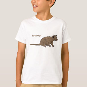 Camiseta Ilustração de desenho animado de luwak luwak