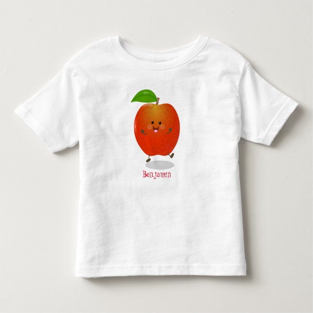 Camiseta Ilustração de desenho animado de maçã dançante (Frente)