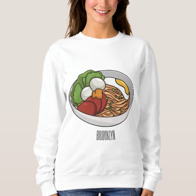 Camiseta Ilustração de desenho animado de macarrão (Frente)