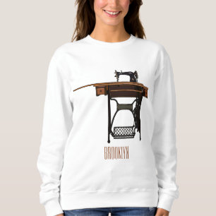 Camiseta Ilustração de desenho animado de máquina de costur