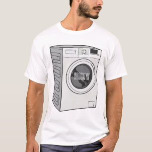 Camiseta Ilustração de desenho animado de máquina de lavar