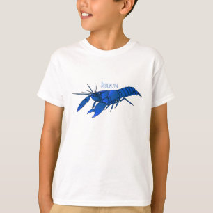 Camiseta Ilustração de desenho animado de marron azul