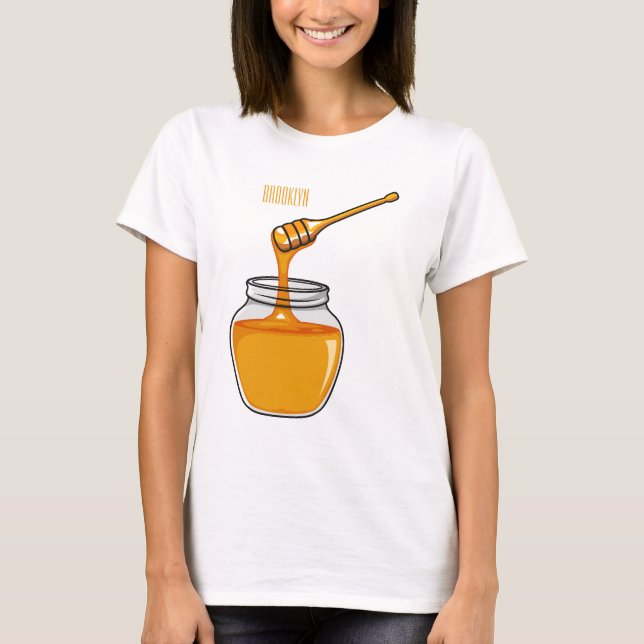 Camiseta Ilustração de desenho animado de mel (Frente)